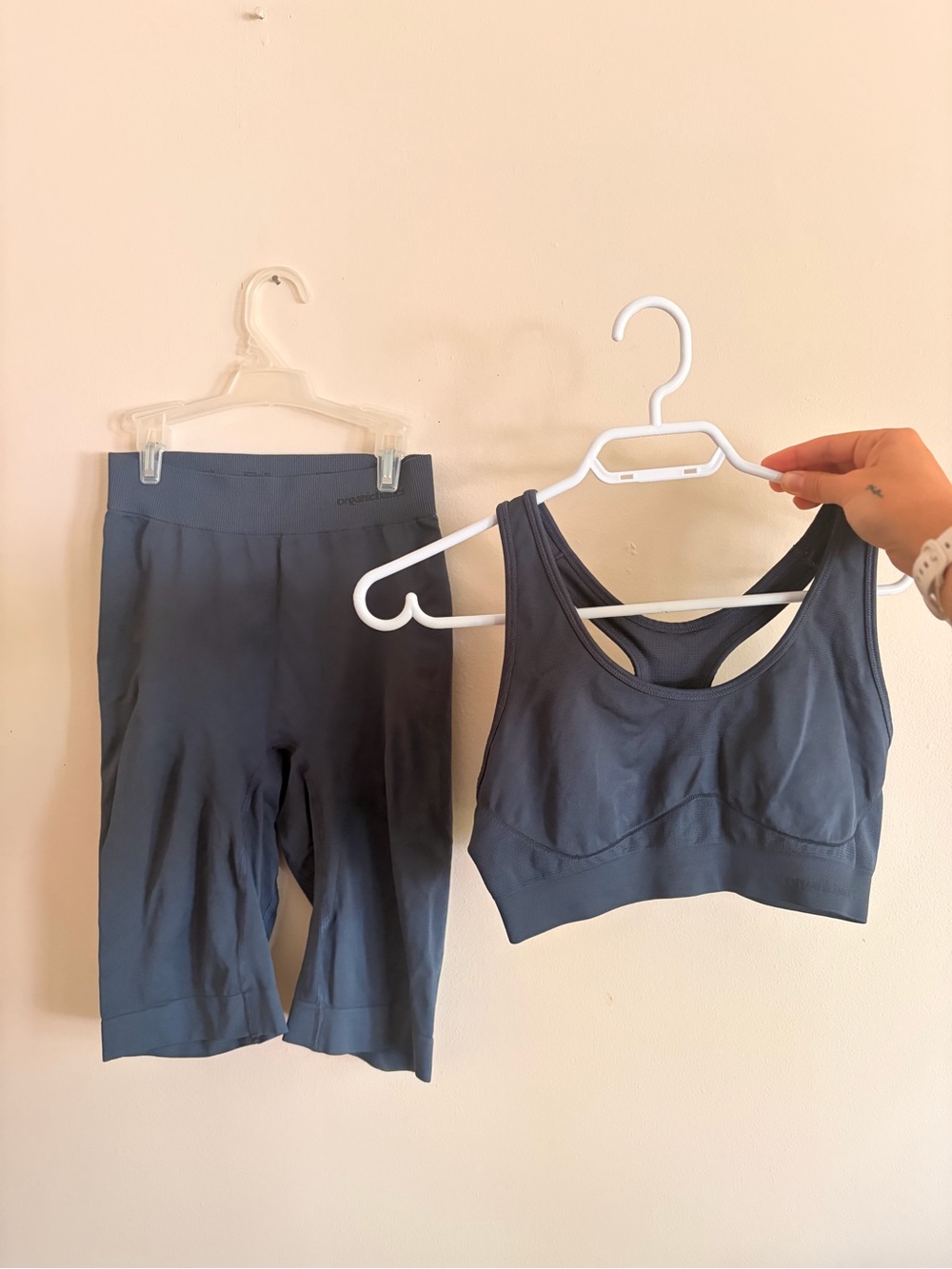 Organic Basics Athletic Sports Bra and Bike Shorts Set
